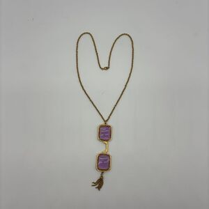 LJM RESERVED Vtg Lorgnette Magnifying Spectacles Gold Plated Chain